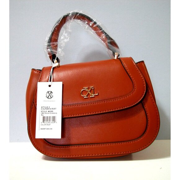 CXL By Christian Lacroix Rust Faux Leather Handbag With Top Handle & Detachable - Picture 3 of 4